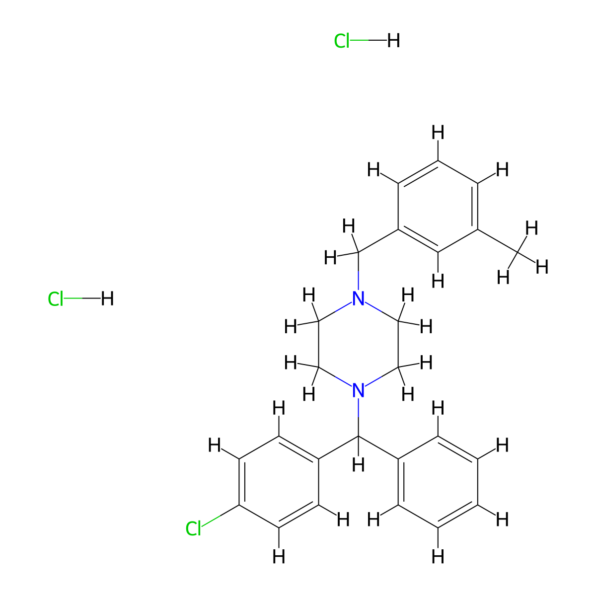 Meclozine Dihydrochloride molecular structure, CAS 1104-22-9