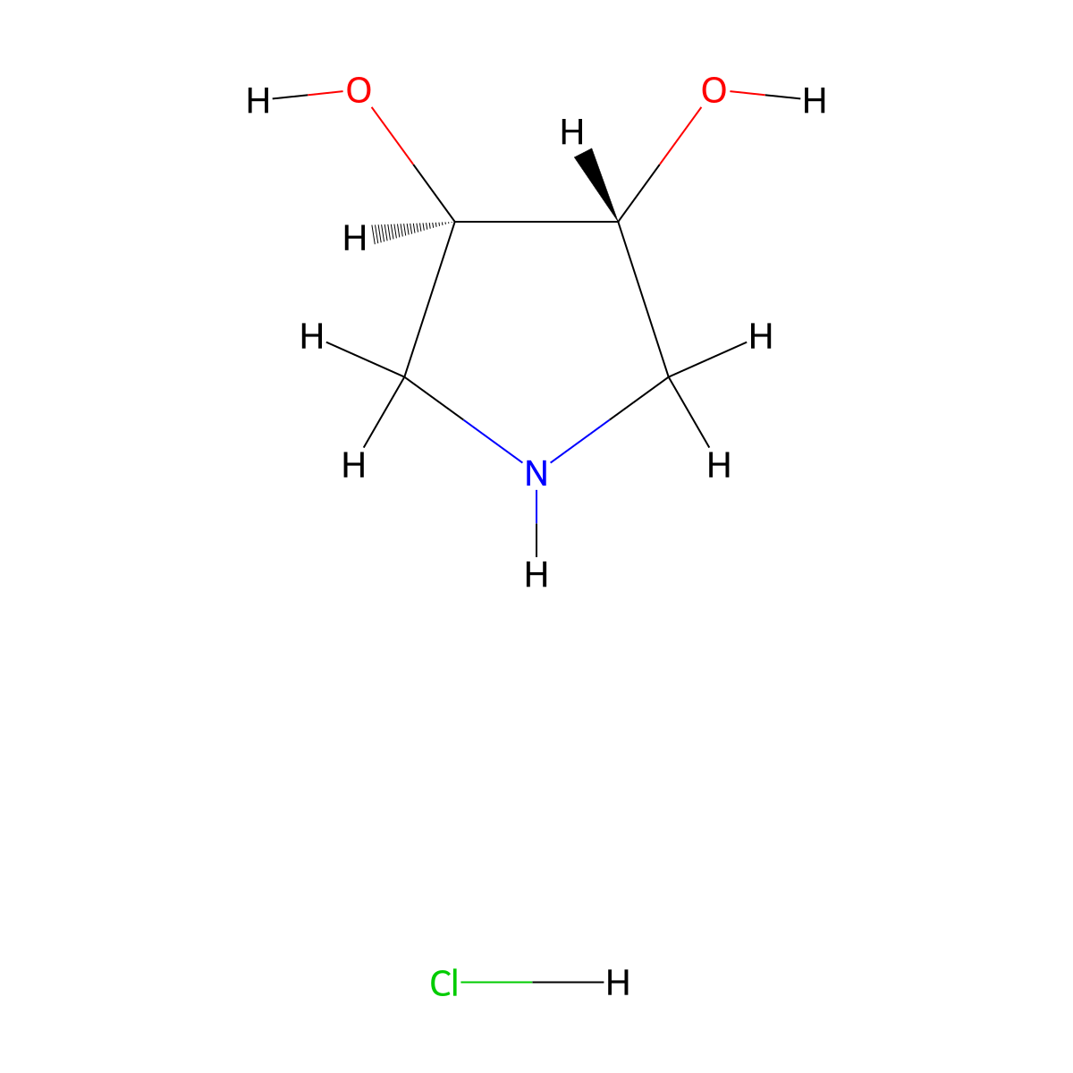 (3R,4R)-pyrrolidine-3,4-diol hydrochloride molecular structure, CAS 1104000-68-1