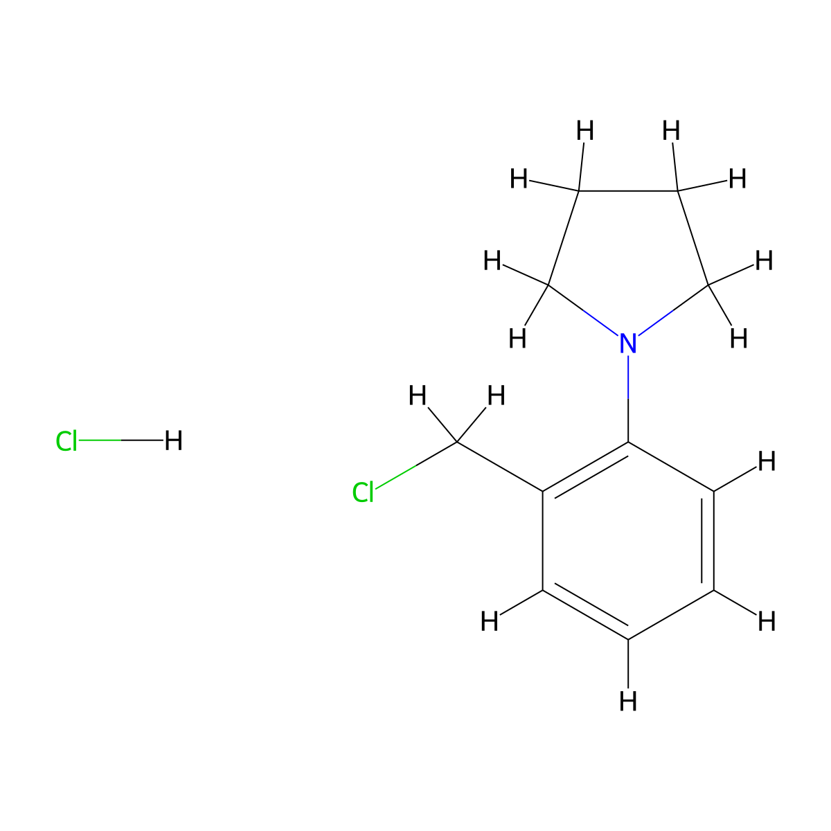 1-[2-(Chloromethyl)phenyl]pyrrolidine hydrochloride molecular structure, CAS 110405-82-8