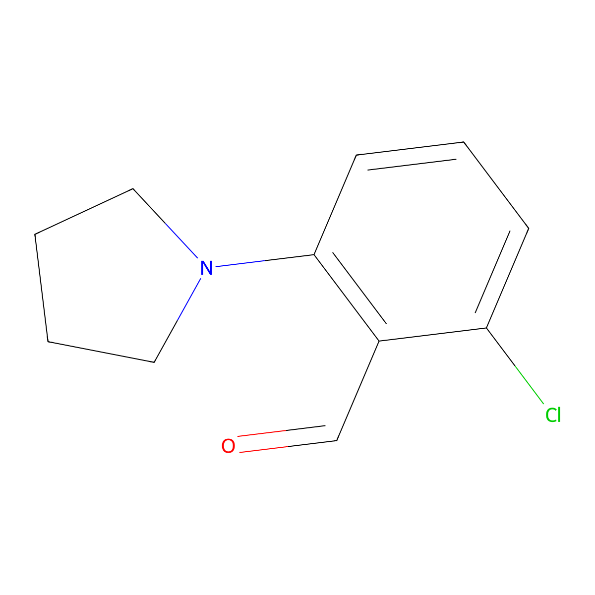 2-Chloro-6-(pyrrolidin-1-yl)benzaldehyde molecular structure, CAS 110405-86-2
