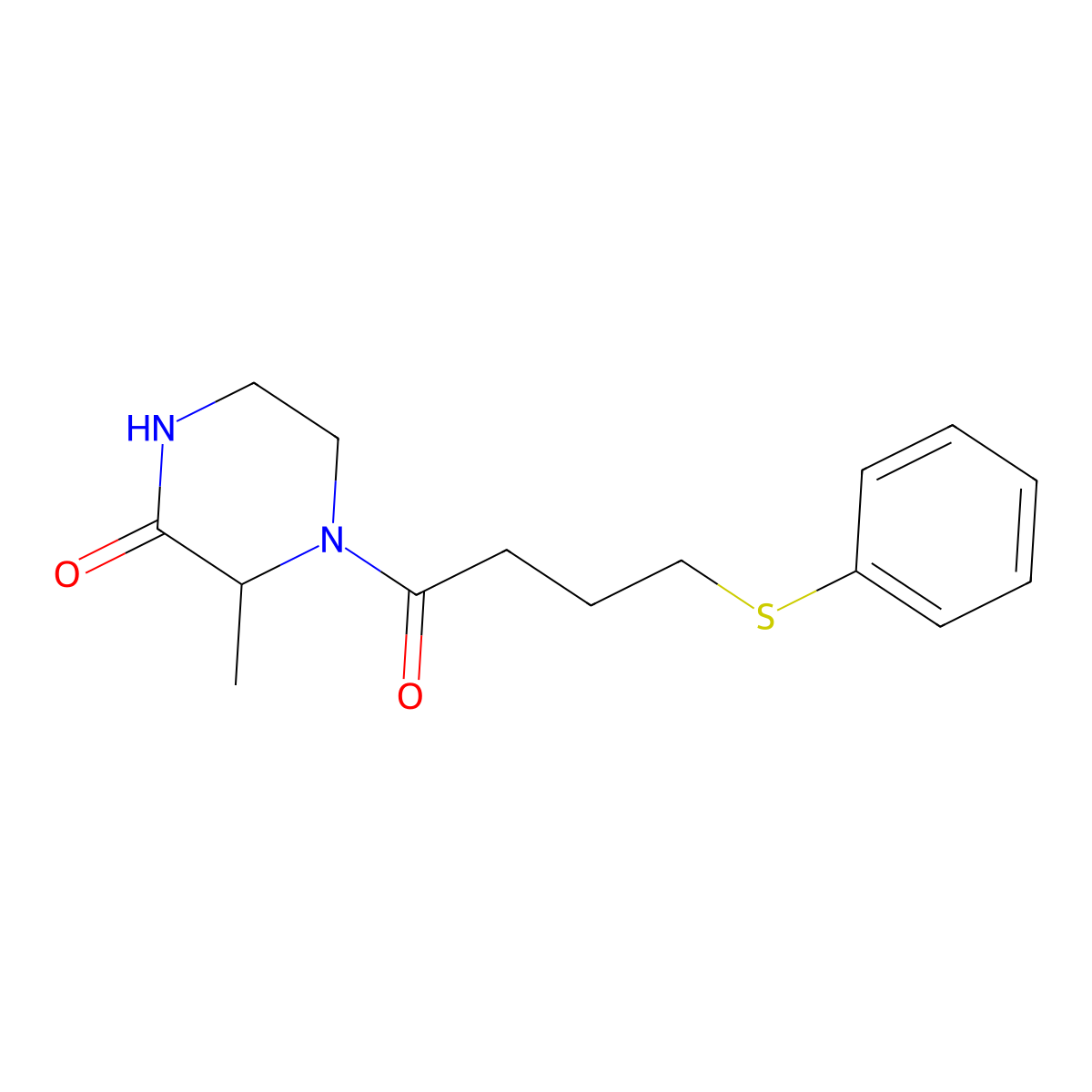 3-Methyl-4-(4-(phenylthio)butanoyl)piperazin-2-one molecular structure, CAS 1104052-45-0
