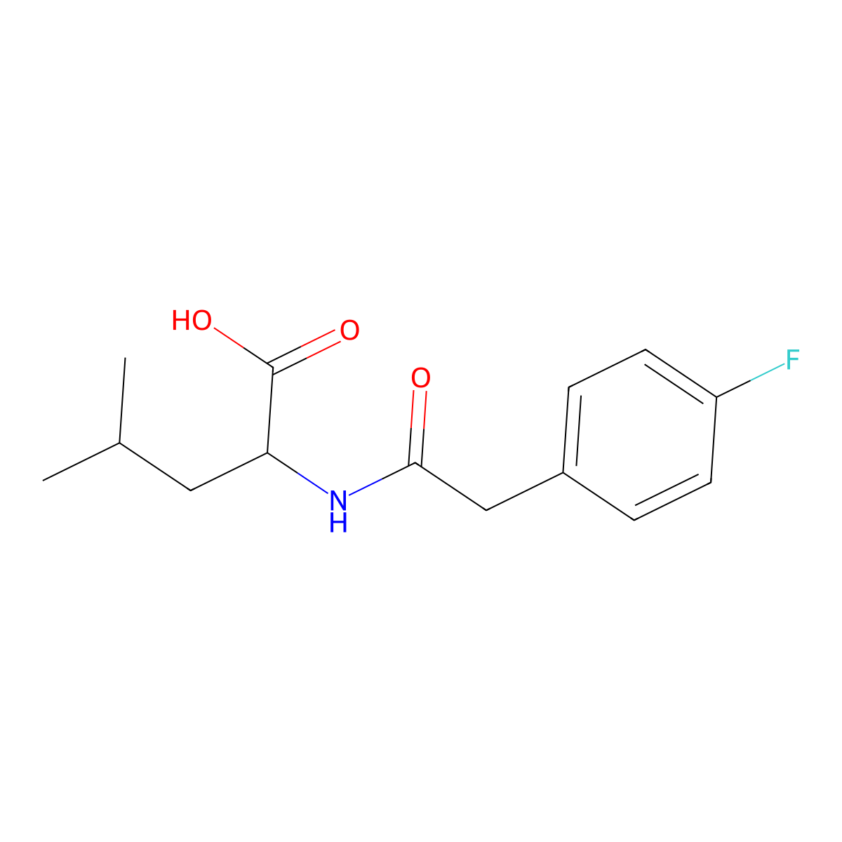 (2S)-2-[2-(4-fluorophenyl)acetamido]-4-methylpentanoic acid molecular structure, CAS 1104053-47-5