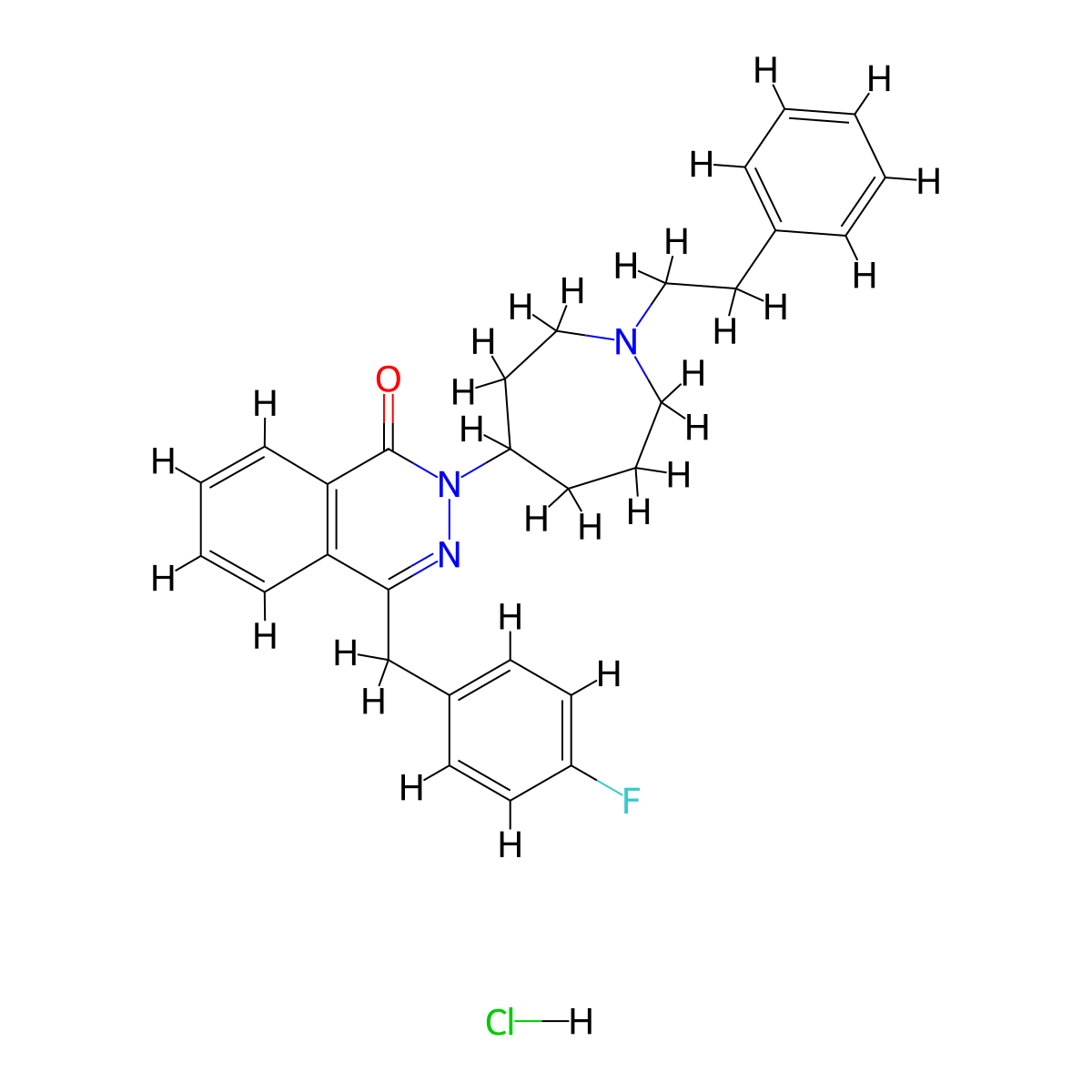 Flezelastine hydrochloride molecular structure, CAS 110406-33-2