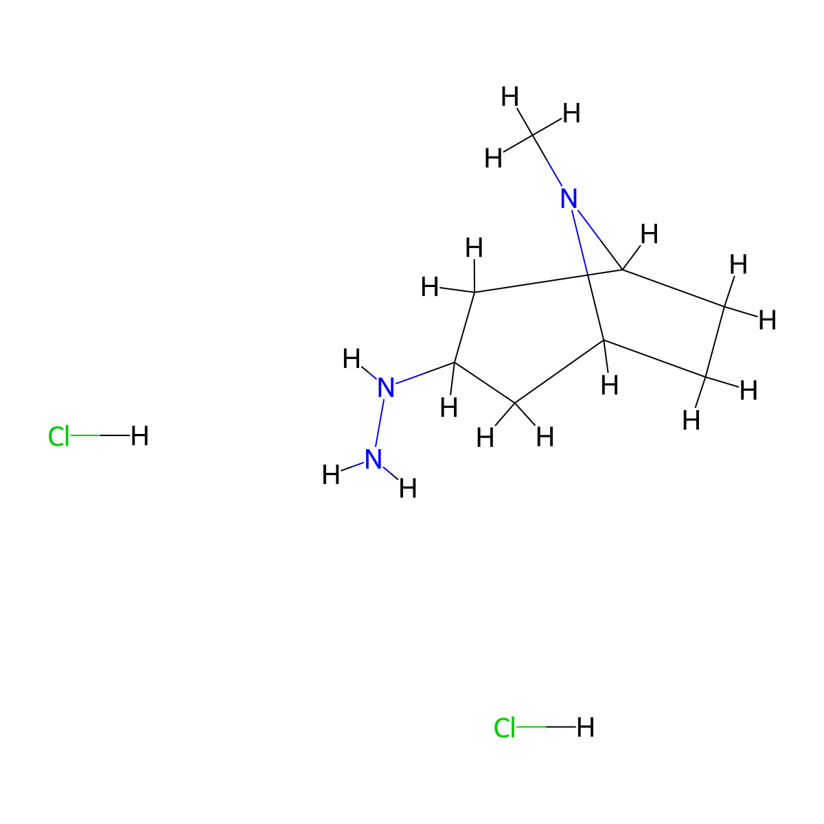 3-Hydrazinyl-8-methyl-8-azabicyclo[3.2.1]octane dihydrochloride molecular structure, CAS 110406-91-2