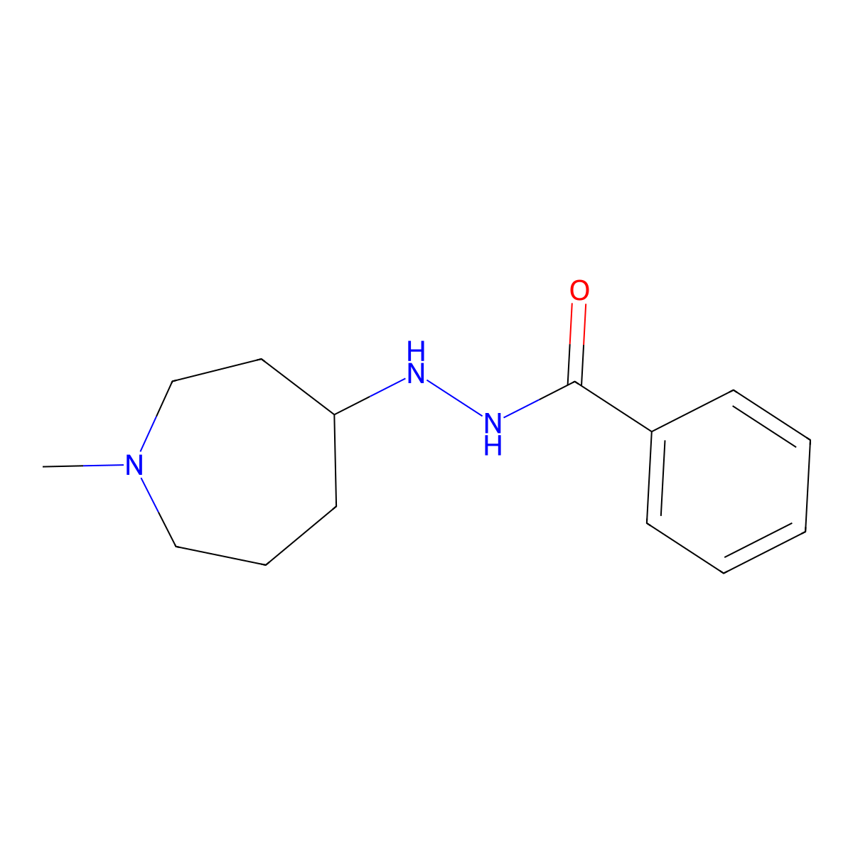 1-Benzoyl-2-(1-methylhexahydro-1H-azepin-4-yl)diazane molecular structure, CAS 110406-94-5