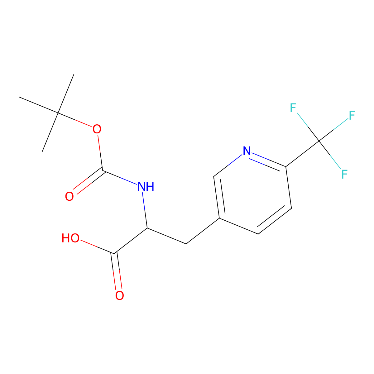 (S)-2-((Tert-butoxycarbonyl)amino)-3-(6-(trifluoromethyl)pyridin-3-YL)propanoic acid molecular structure, CAS 1104071-84-2