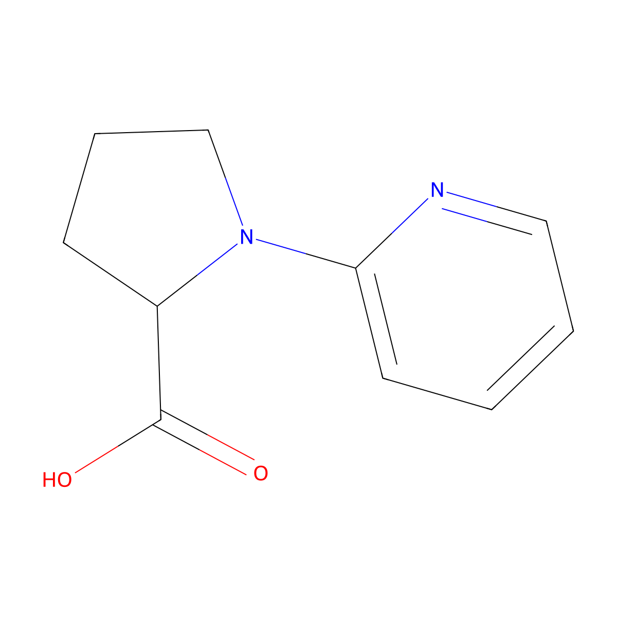 (2S)-1-(Pyridin-2-yl)pyrrolidine-2-carboxylic acid molecular structure, CAS 1104077-35-1