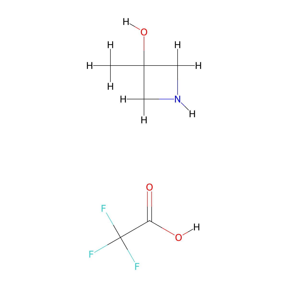 3-Methylazetidin-3-ol trifluoroacetat molecular structure, CAS 1104083-24-0