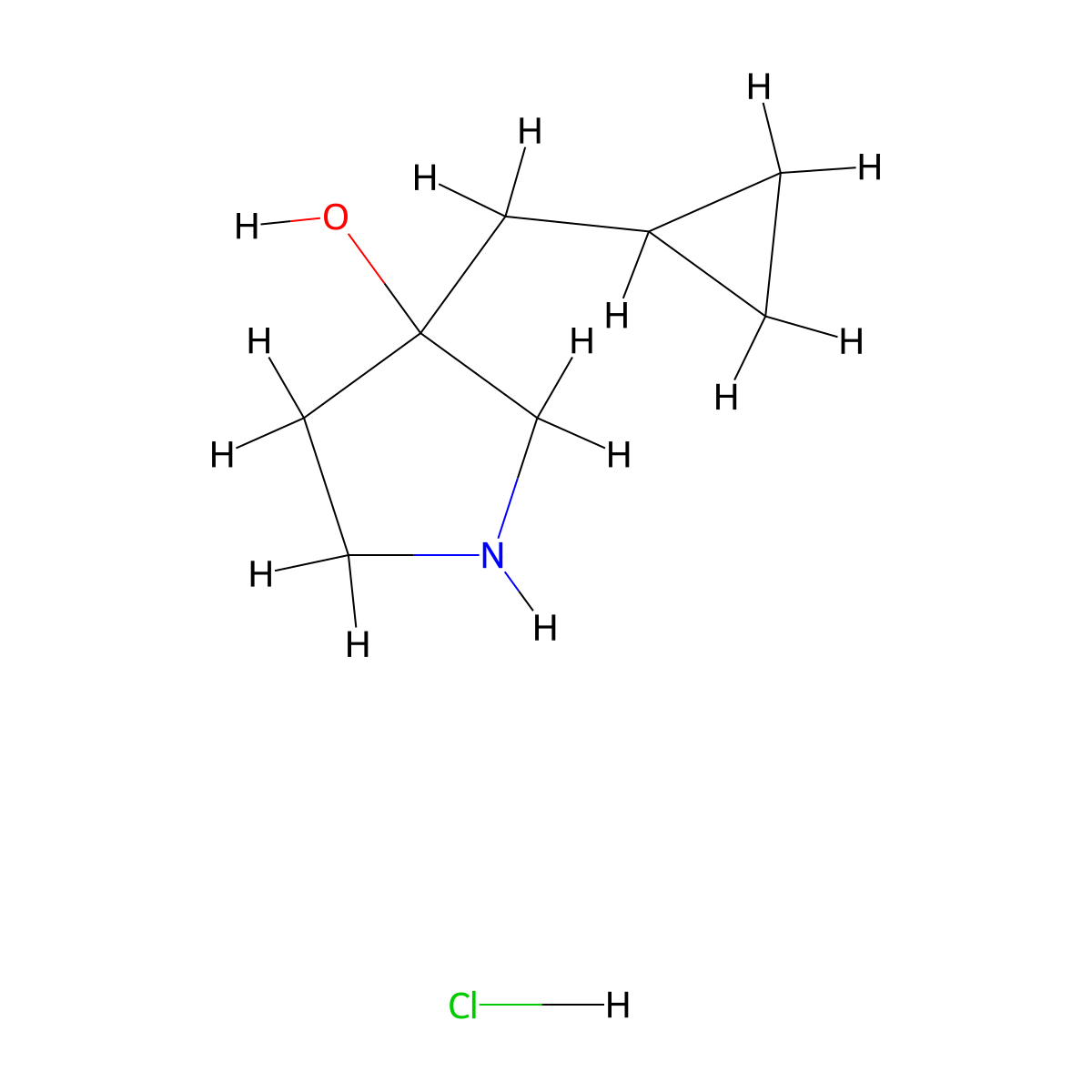 3-(Cyclopropylmethyl)pyrrolidin-3-ol hydrochloride molecular structure, CAS 1104083-35-3