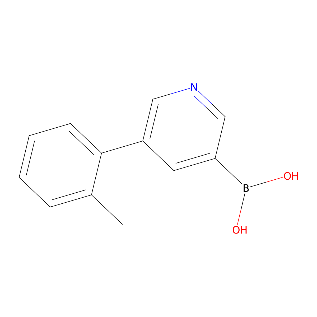 5-(2-Tolyl)pyridine-3-boronic acid molecular structure, CAS 1104125-43-0