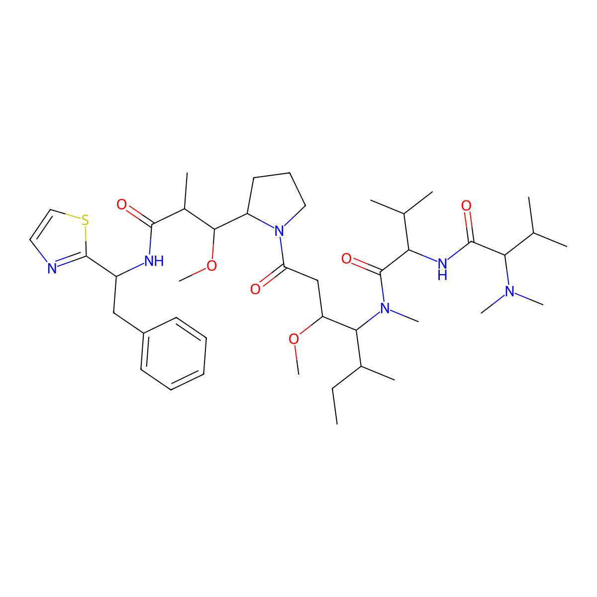 Dolastatin 10 molecular structure, CAS 110417-88-4