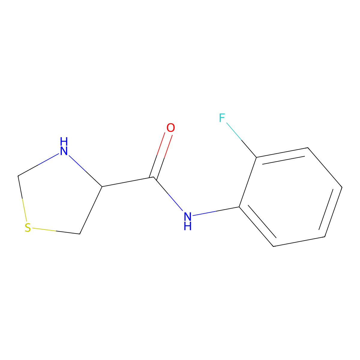 N-(2-fluorophenyl)-1,3-thiazolidine-4-carboxamide molecular structure, CAS 1104191-84-5