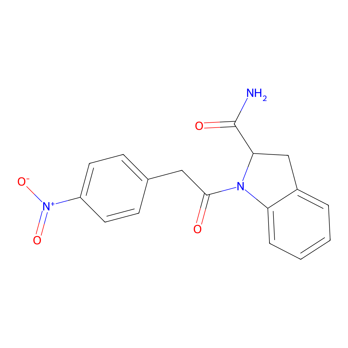 1-(2-(4-Nitrophenyl)acetyl)indoline-2-carboxamide molecular structure, CAS 1104225-67-3