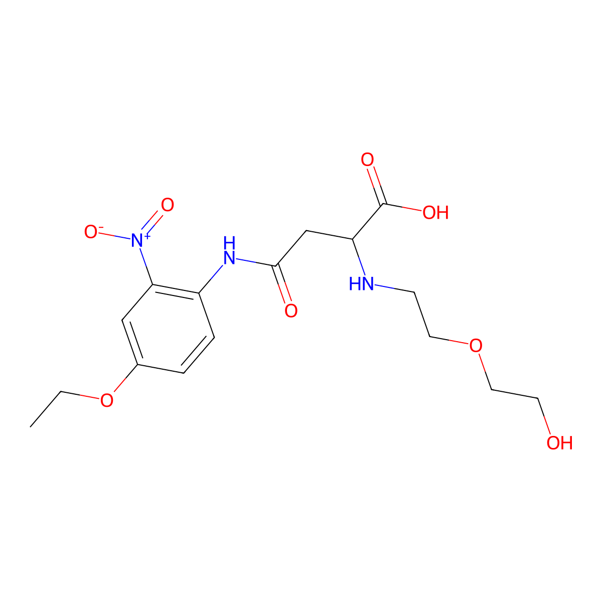 4-((4-Ethoxy-2-nitrophenyl)amino)-2-((2-(2-hydroxyethoxy)ethyl)amino)-4-oxobutanoic acid molecular structure, CAS 1104226-57-4
