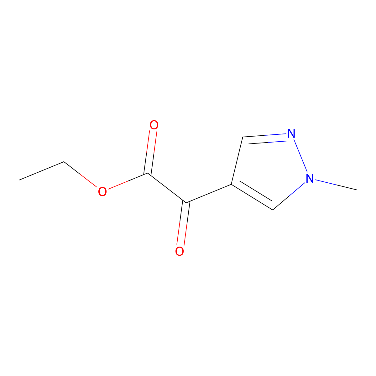ethyl 2-(1-methyl-1H-pyrazol-4-yl)-2-oxoacetate molecular structure, CAS 1104227-37-3