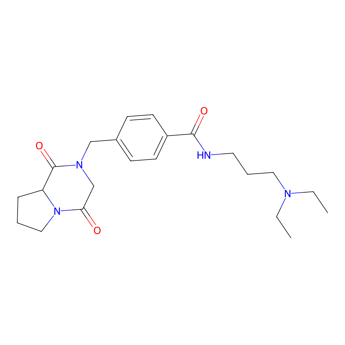 N-[3-(diethylamino)propyl]-4-[(1,4-dioxohexahydropyrrolo[1,2-a]pyrazin-2(1H)-yl)methyl]benzamide molecular structure, CAS 1104227-38-4