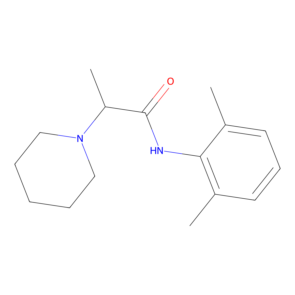 N-(2,6-dimethylphenyl)-2-piperidin-1-ylpropanamide molecular structure, CAS 110423-59-1