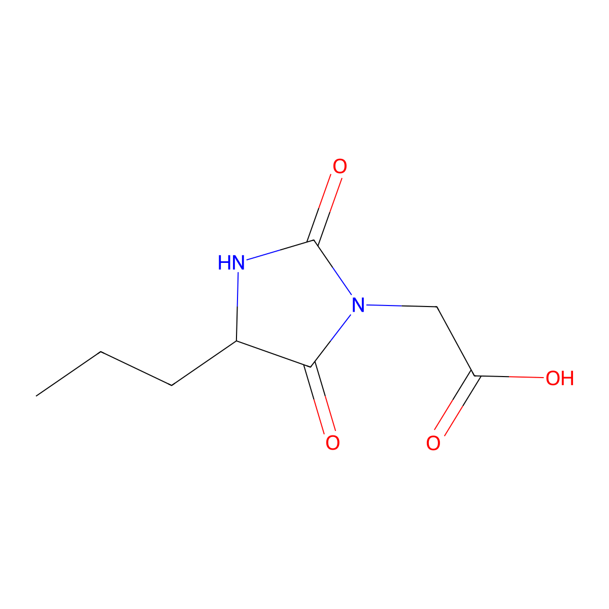 2-(2,5-Dioxo-4-propylimidazolidin-1-yl)acetic acid molecular structure, CAS 1104234-46-9