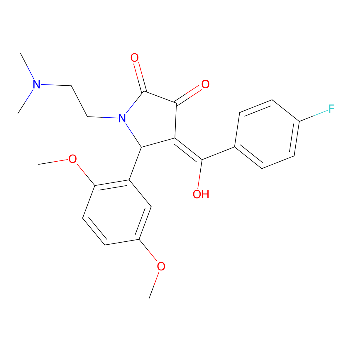 5-(2,5-Dimethoxyphenyl)-1-[2-(dimethylamino)ethyl]-4-[(4-fluorophenyl)hydroxymethylene]-2,3-pyrrolidinedione molecular structure, CAS 1104237-39-9