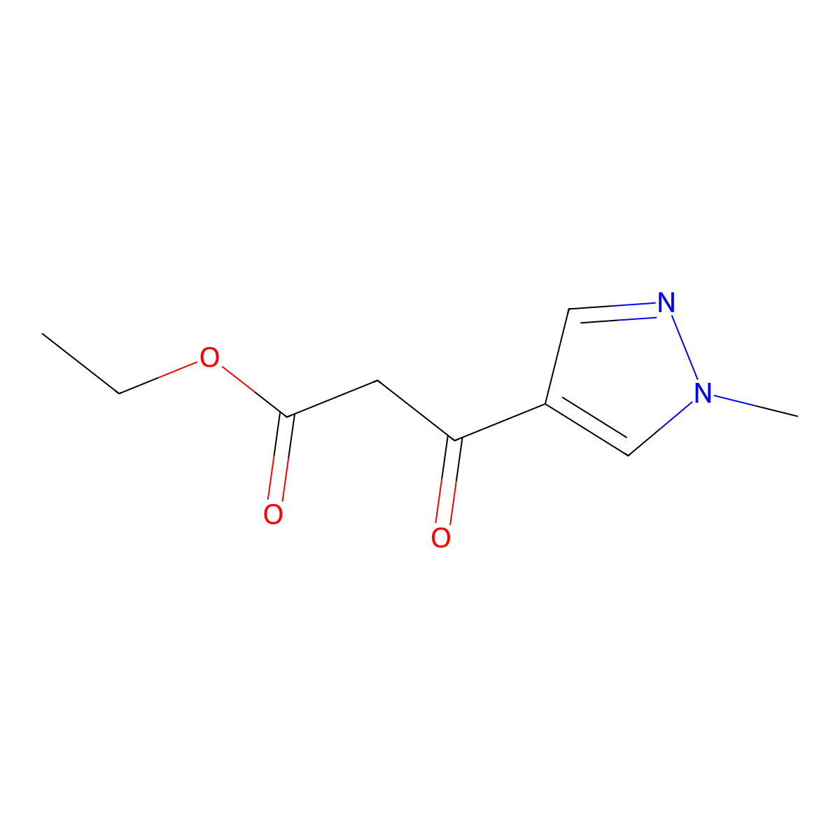 ethyl 3-(1-methyl-1H-pyrazol-4-yl)-3-oxopropanoate molecular structure, CAS 1104243-87-9