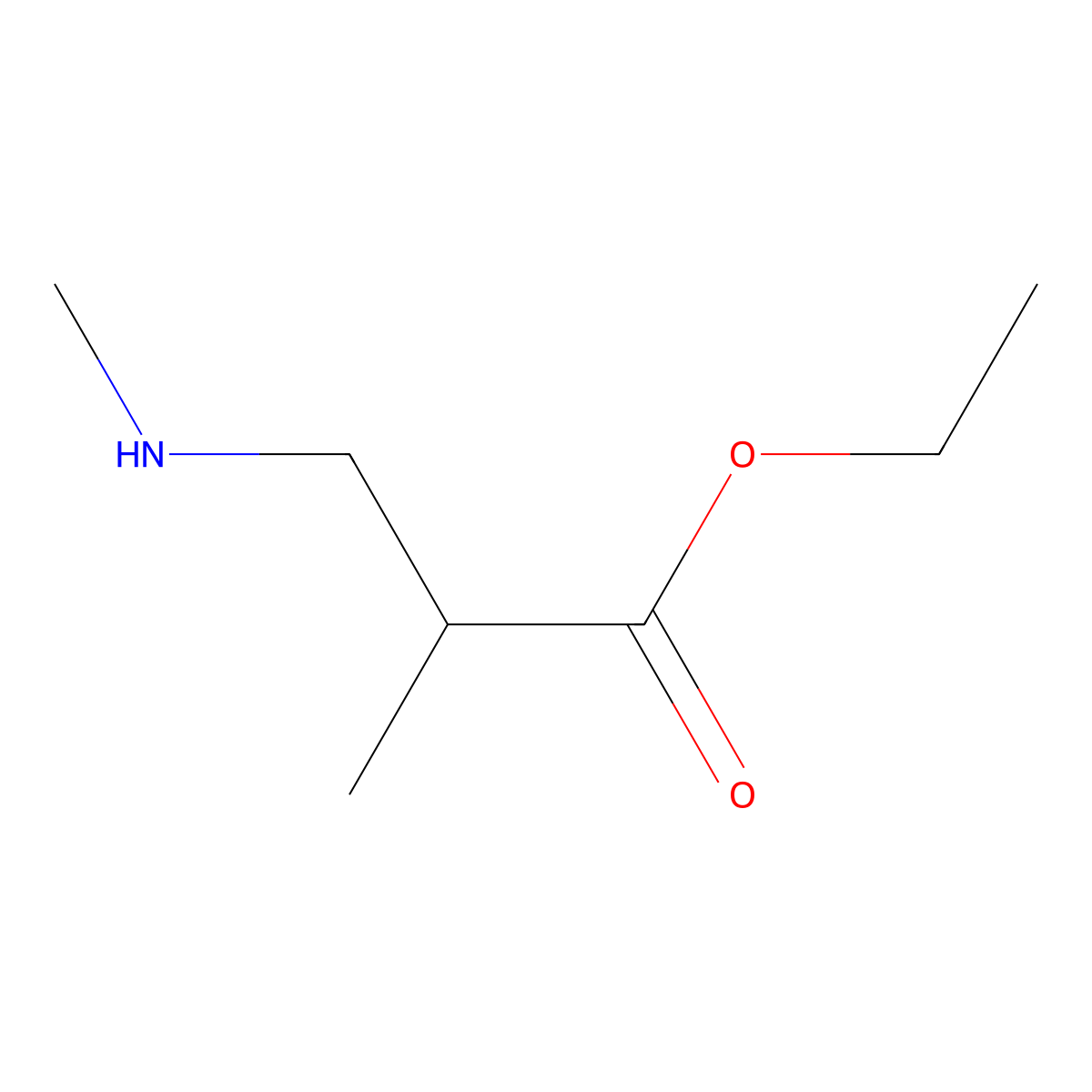Ethyl 2-methyl-3-(methylamino)propanoate molecular structure, CAS 110427-00-4