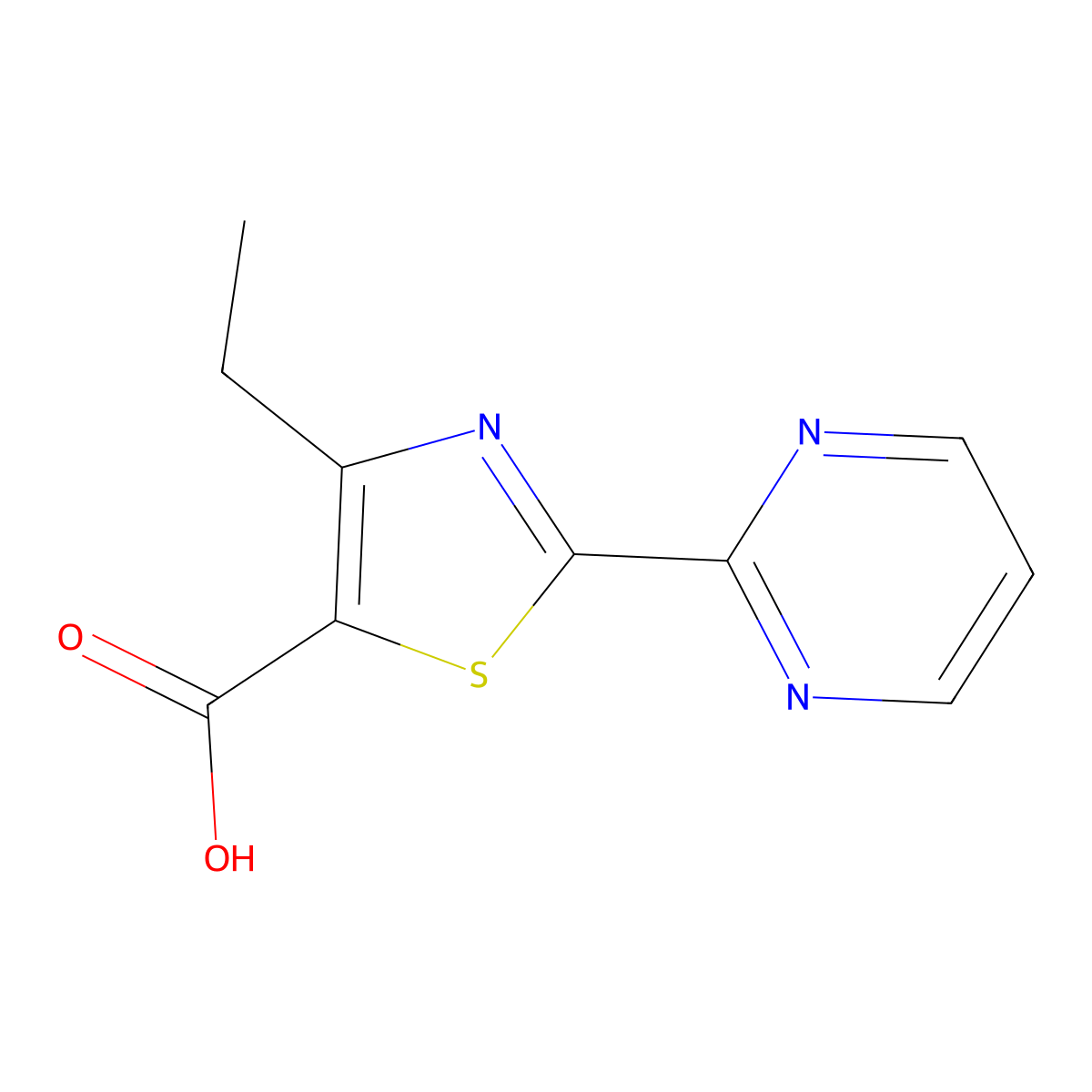 4-Ethyl-2-pyrimidin-2-YL-1,3-thiazole-5-carboxylic acid molecular structure, CAS 1104276-25-6
