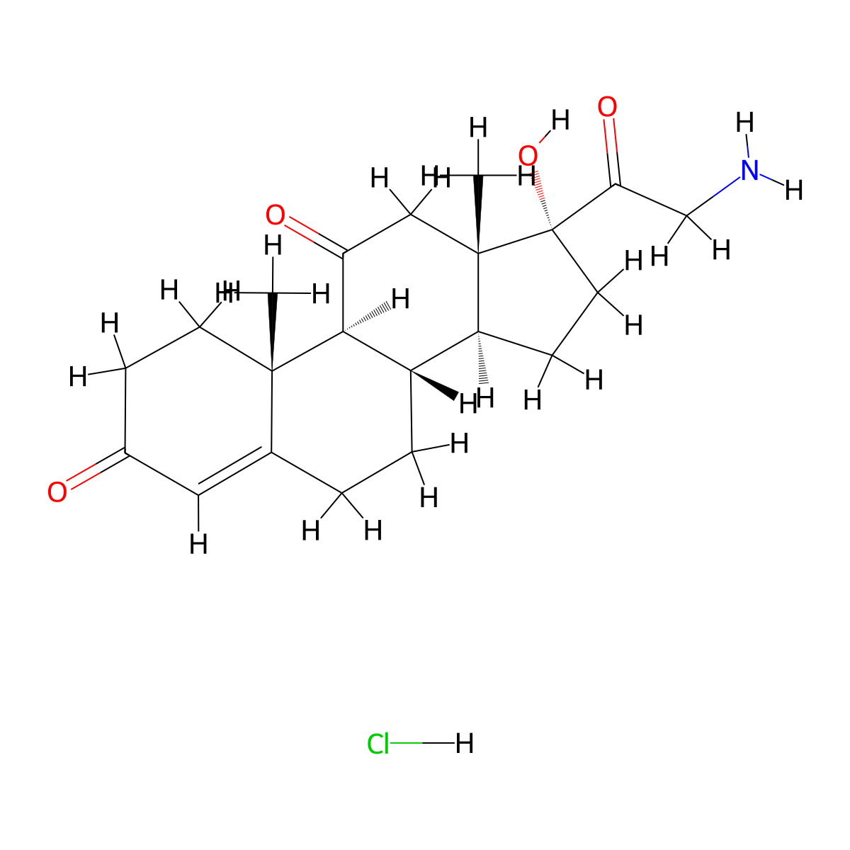 21-Amino-17-hydroxypregn-4-ene-3,11,20-trione hydrochloride molecular structure, CAS 110428-56-3