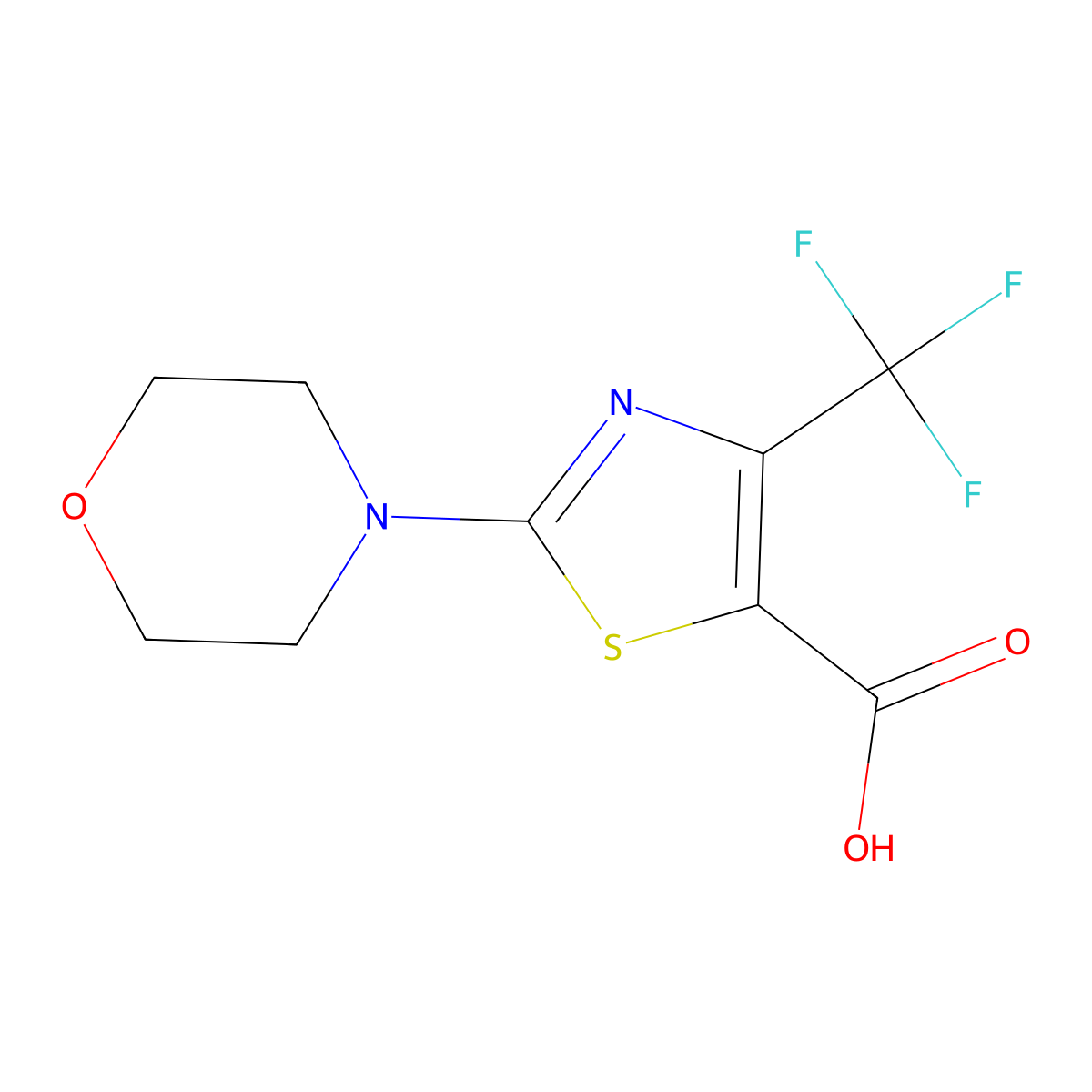 2-Morpholino-4-(trifluoromethyl)thiazole-5-carboxylic acid molecular structure, CAS 1104284-27-6
