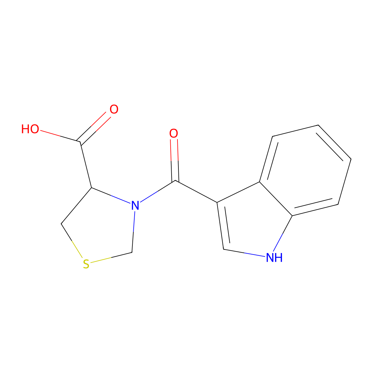 3-(1H-indole-3-carbonyl)-1,3-thiazolidine-4-carboxylic acid molecular structure, CAS 1104380-97-3