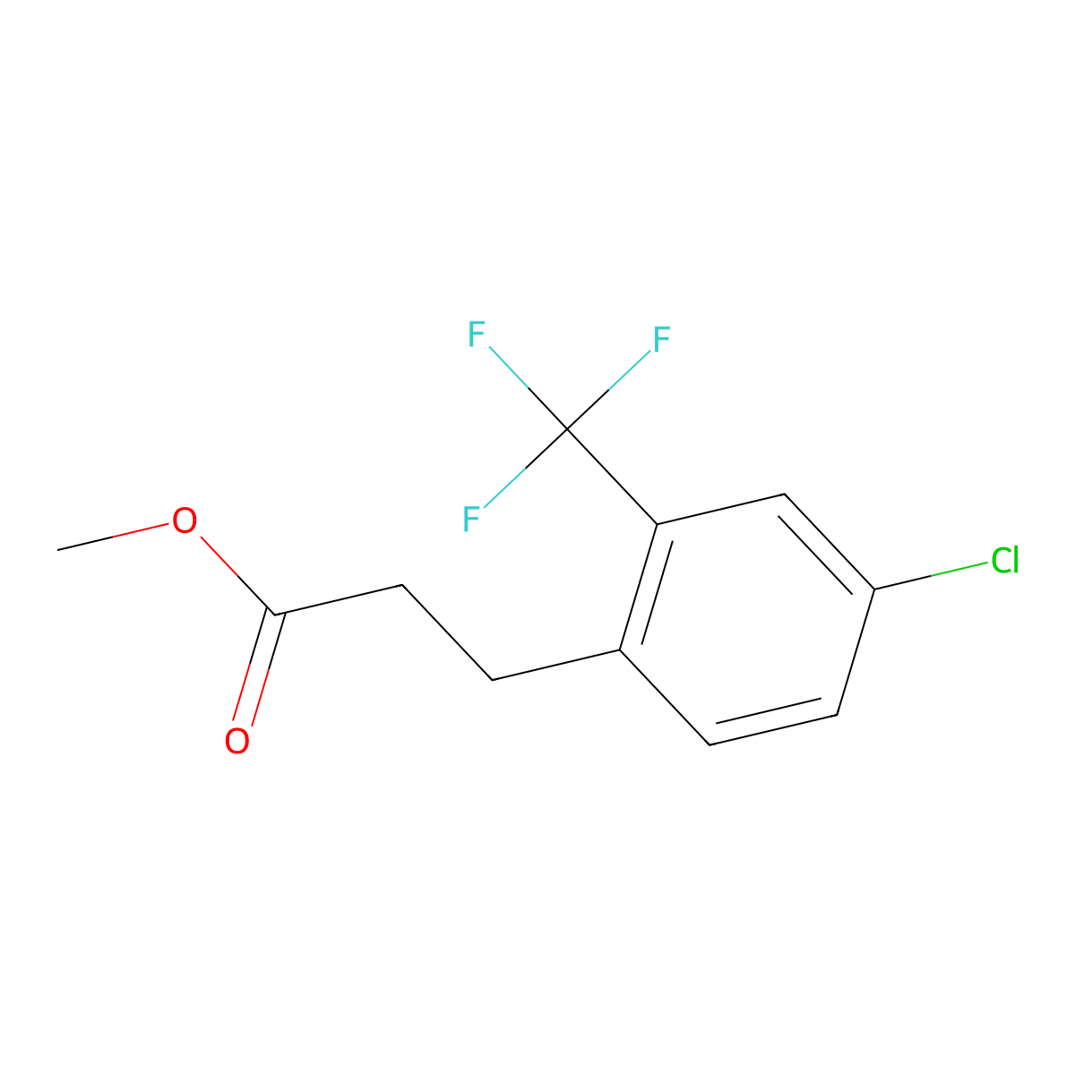 Methyl 3-(4-chloro-2-(trifluoromethyl)phenyl)propanoate molecular structure, CAS 1104382-86-6