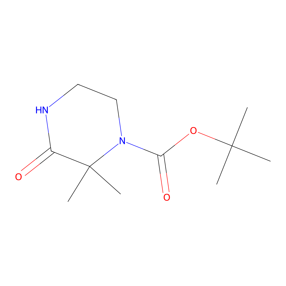 Tert-butyl 2,2-dimethyl-3-oxopiperazine-1-carboxylate molecular structure, CAS 1104383-06-3