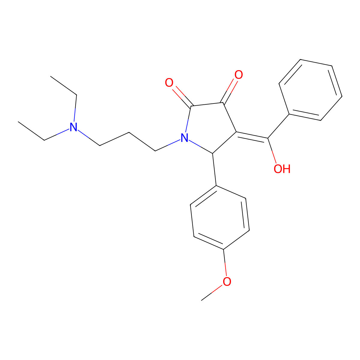 1-[3-(Diethylamino)propyl]-4-[hydroxy(phenyl)methylidene]-5-(4-methoxyphenyl)pyrrolidine-2,3-dione molecular structure, CAS 1104383-69-8