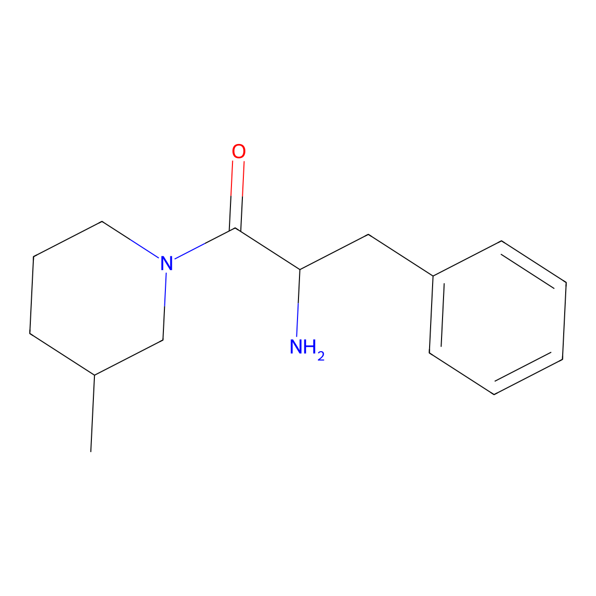 2-Amino-1-(3-methylpiperidin-1-yl)-3-phenylpropan-1-one molecular structure, CAS 1104383-87-0