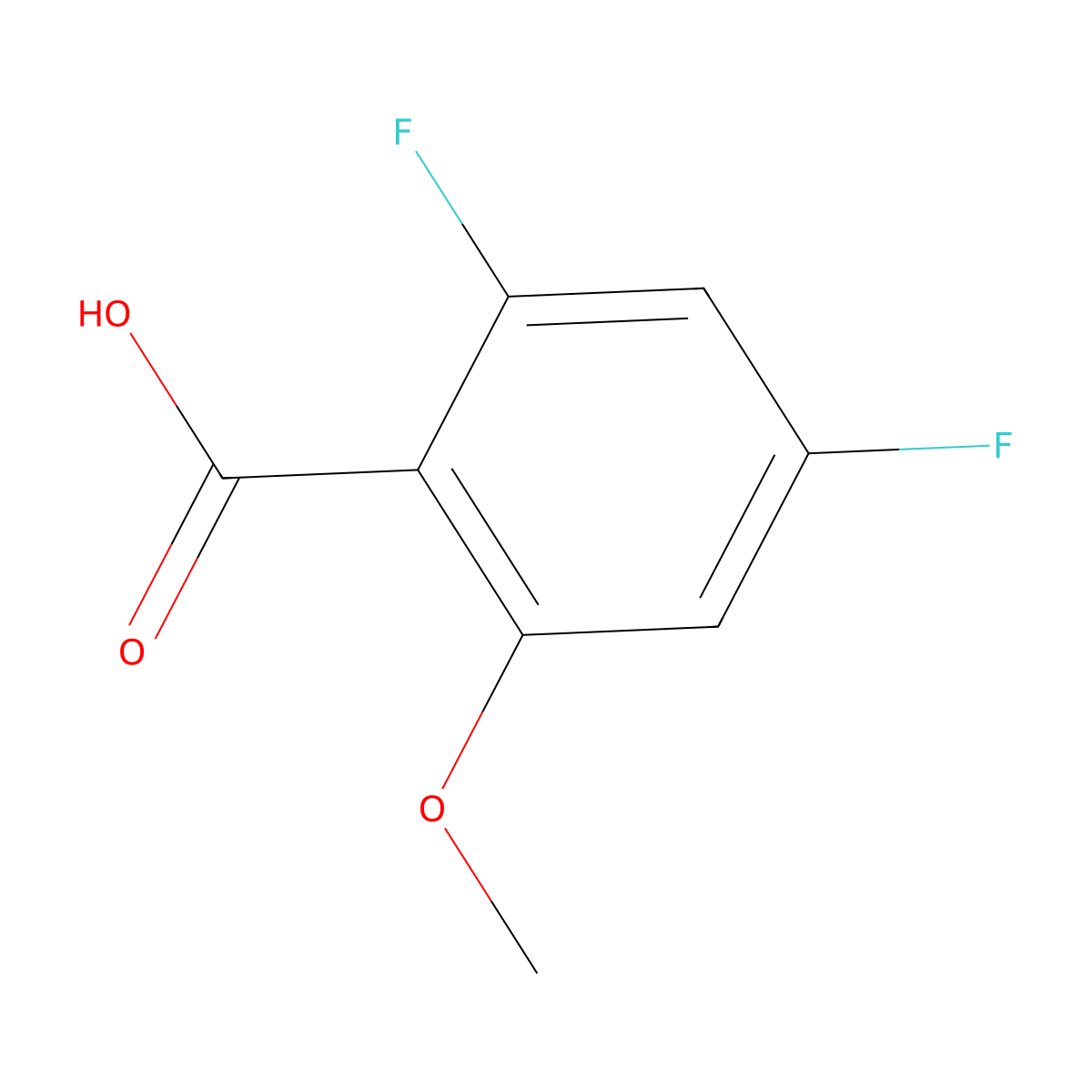 2,4-Difluoro-6-methoxybenzoic acid molecular structure, CAS 1104386-44-8