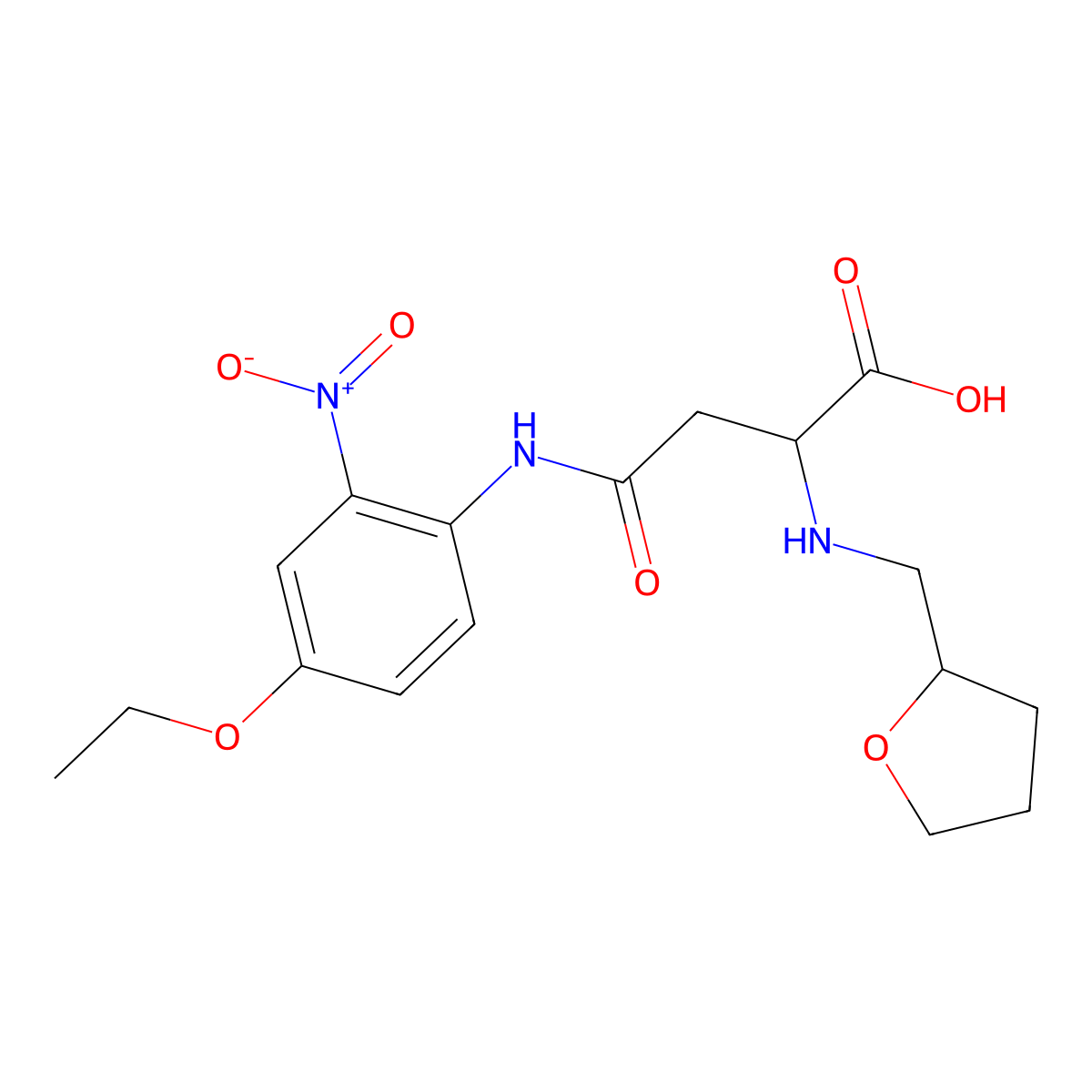 4-((4-Ethoxy-2-nitrophenyl)amino)-4-oxo-2-(((tetrahydrofuran-2-yl)methyl)amino)butanoic acid molecular structure, CAS 1104387-53-2