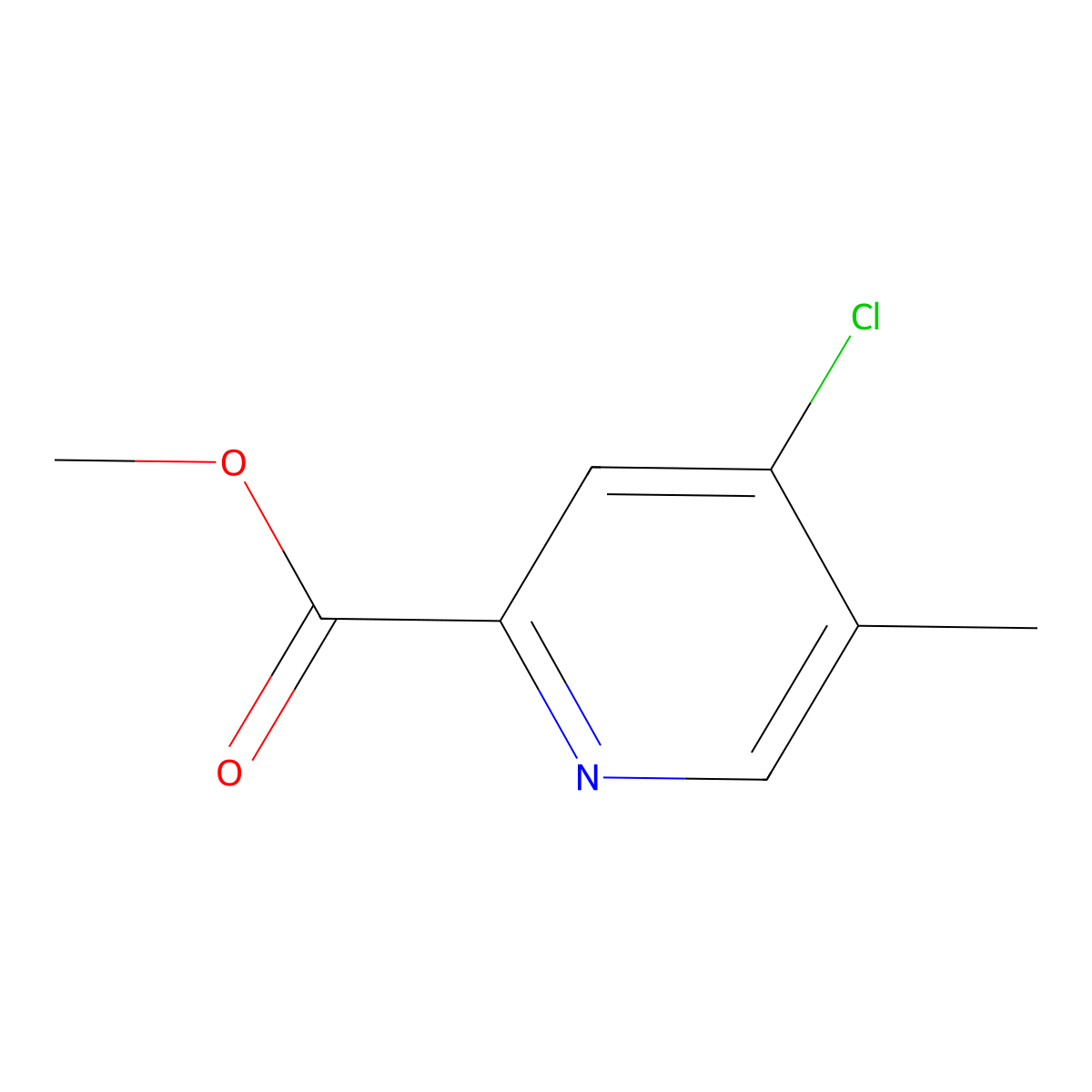 Methyl 4-chloro-5-methylpyridine-2-carboxylate molecular structure, CAS 1104455-41-5