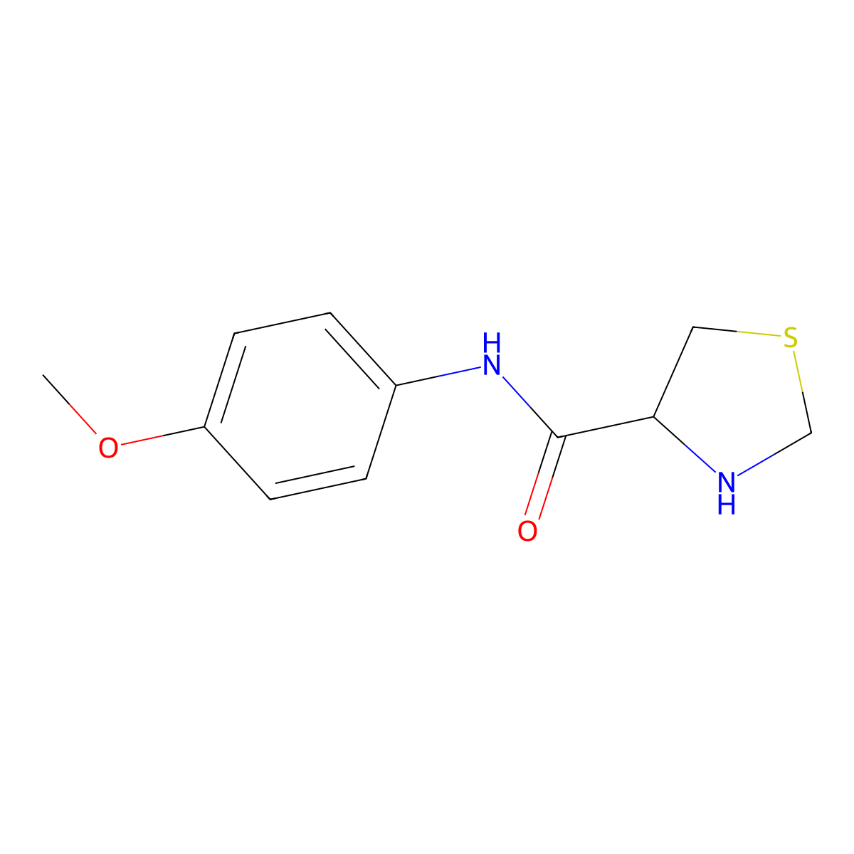 N-(4-methoxyphenyl)-1,3-thiazolidine-4-carboxamide molecular structure, CAS 1104460-54-9