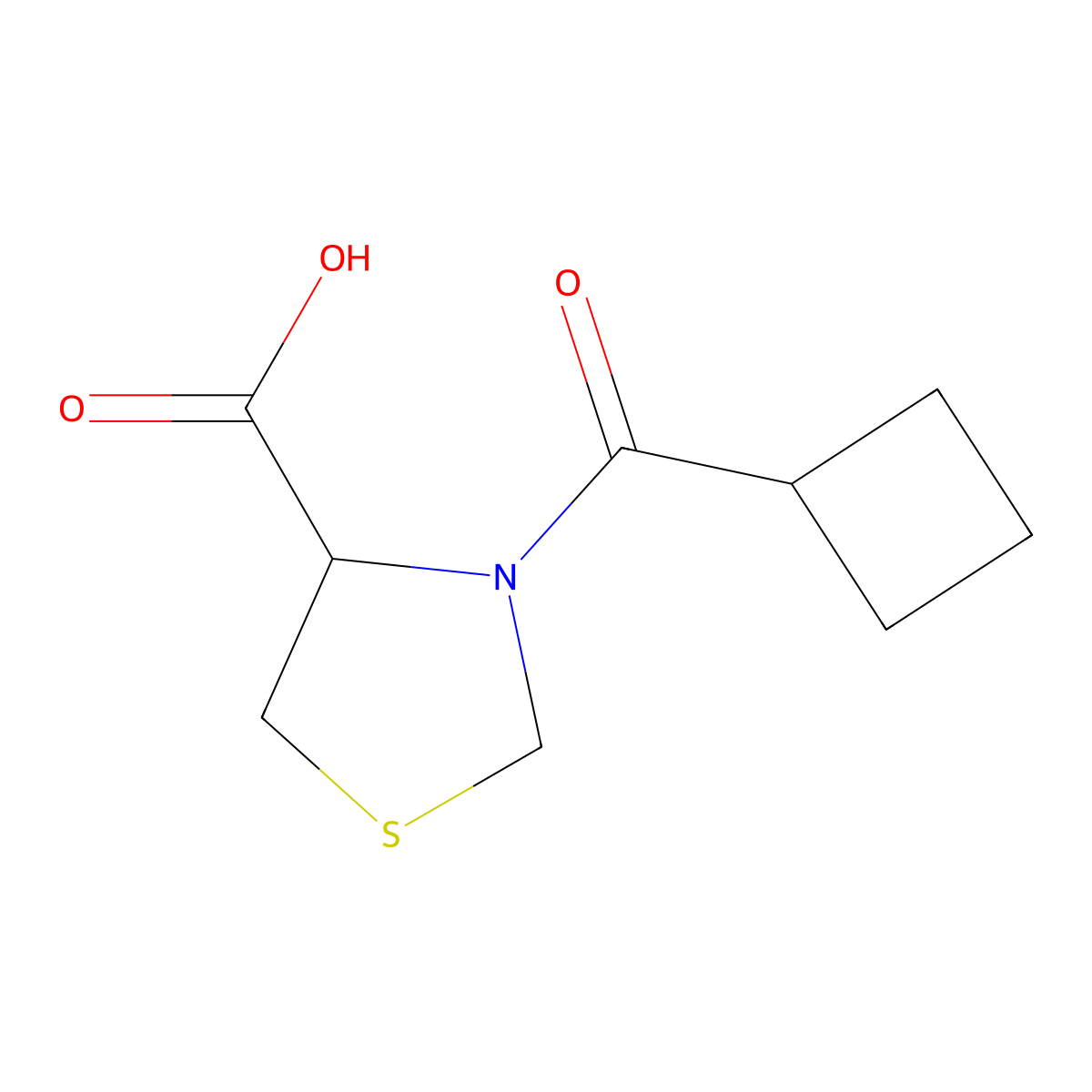 3-Cyclobutanecarbonyl-1,3-thiazolidine-4-carboxylic acid molecular structure, CAS 1104473-32-6