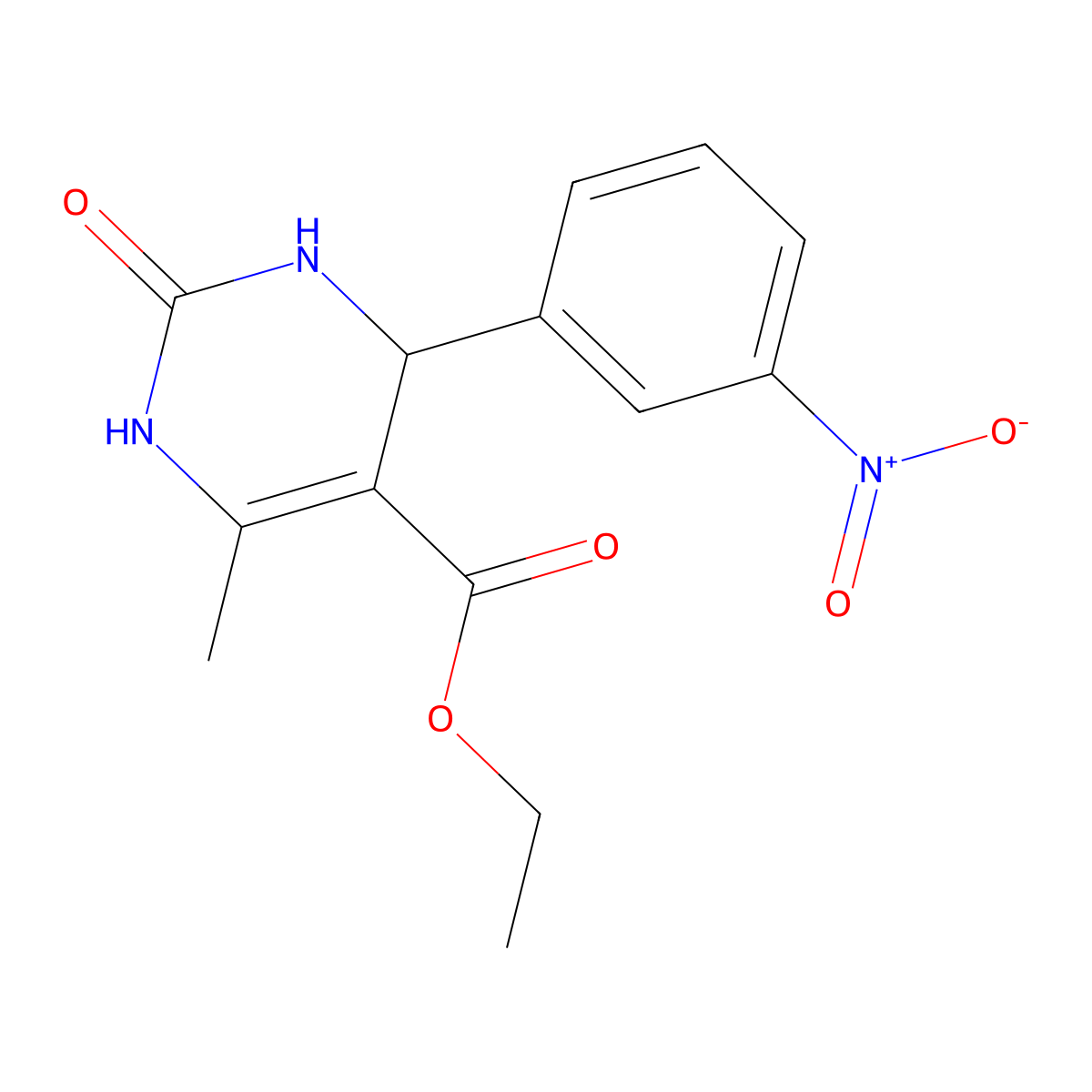 6-ME-4-(3-Nitro-PH)-2-oxo-1,2,3,4-4H-pyrimidine-5-carboxylic acid ethyl ester molecular structure, CAS 110448-29-8