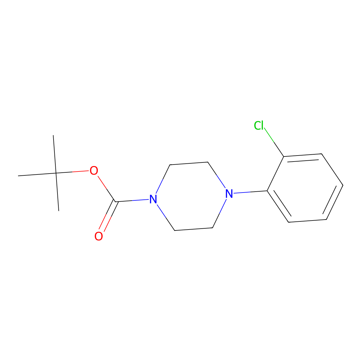 Tert-butyl 4-(2-chlorophenyl)piperazine-1-carboxylate molecular structure, CAS 1104513-49-6