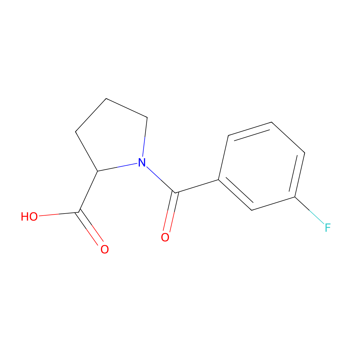 1-(3-Fluorobenzoyl)pyrrolidine-2-carboxylic acid molecular structure, CAS 1104518-12-8