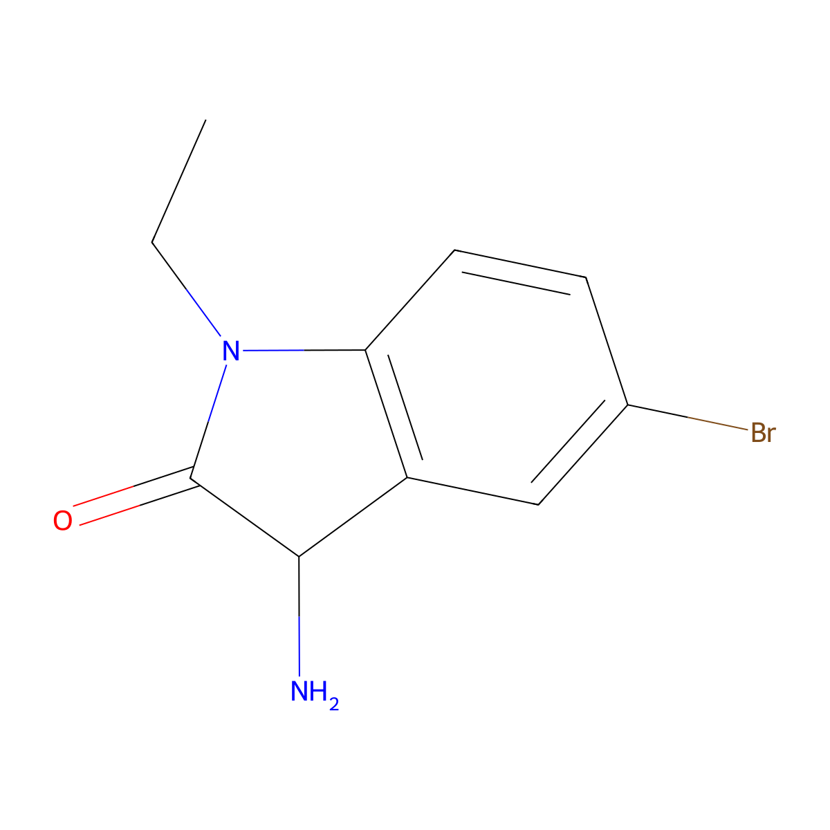3-Amino-5-bromo-1-ethylindolin-2-one molecular structure, CAS 1104518-20-8