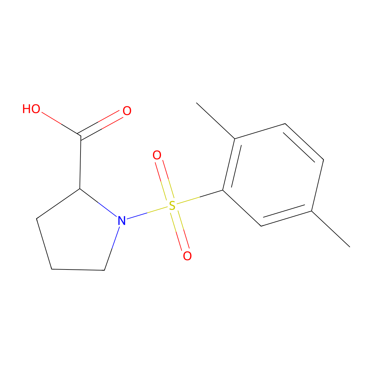 1-((2,5-Dimethylphenyl)sulfonyl)proline molecular structure, CAS 1104519-76-7