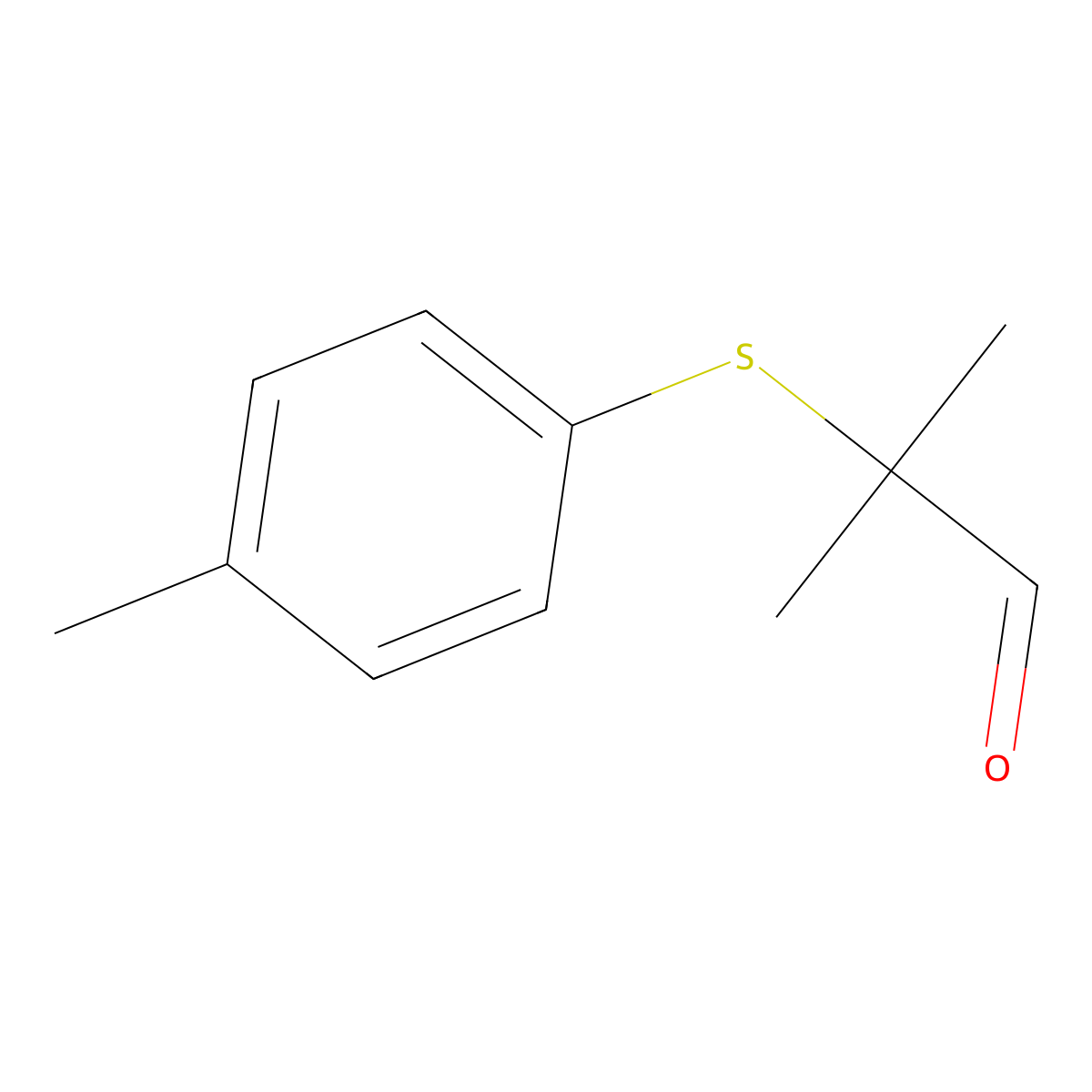 2-Methyl-2-[(4-methylphenyl)sulfanyl]propanal molecular structure, CAS 110452-12-5