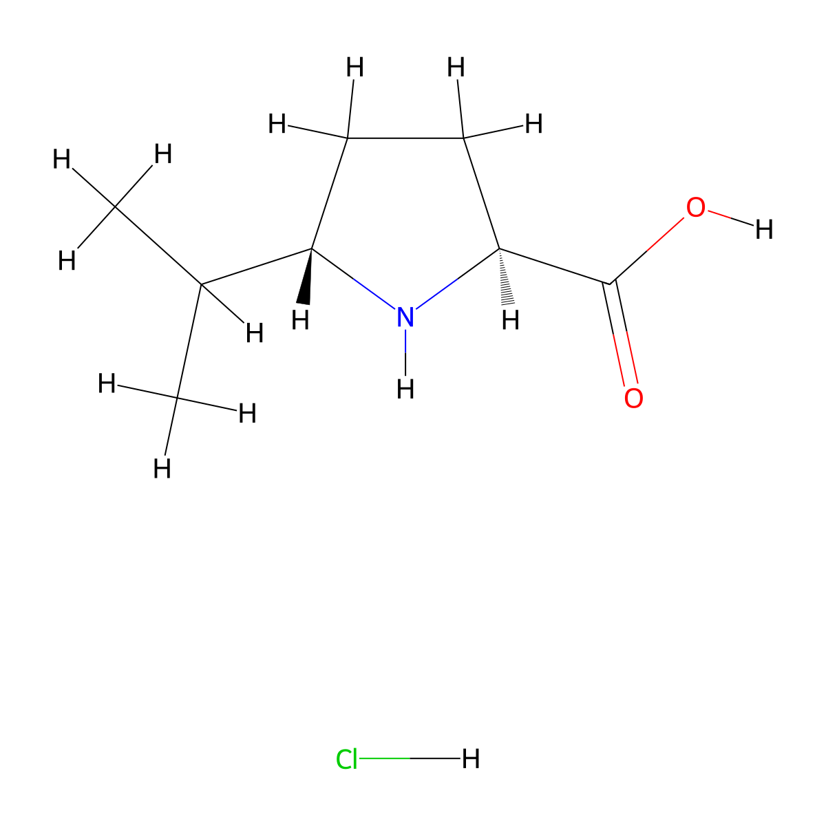rac-(2R,5R)-5-(propan-2-yl)pyrrolidine-2-carboxylicacidhydrochloride molecular structure, CAS 110452-51-2