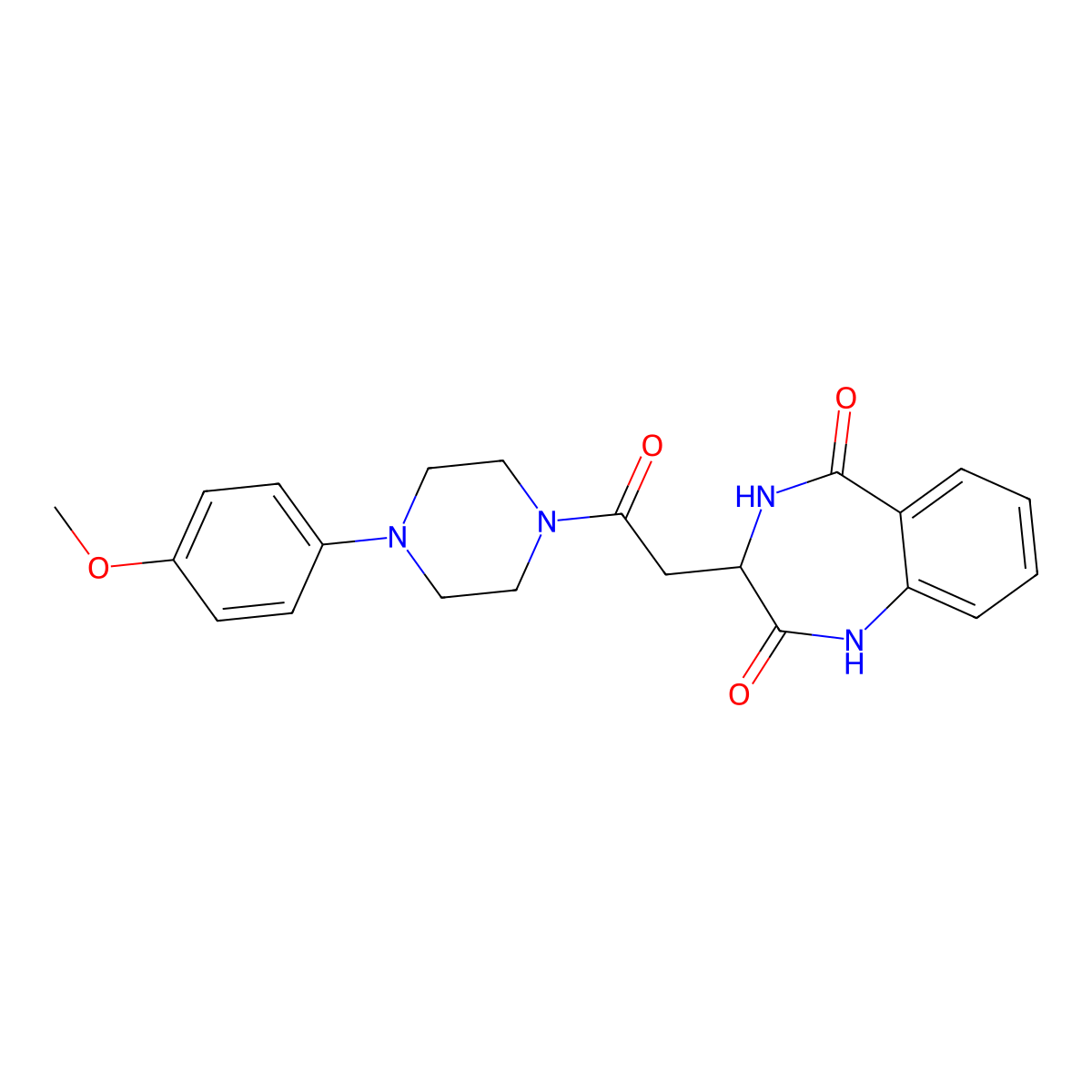 3-[2-[4-(4-methoxyphenyl)piperazin-1-yl]-2-oxoethyl]-3,4-dihydro-1H-1,4-benzodiazepine-2,5-dione molecular structure, CAS 1104525-57-6