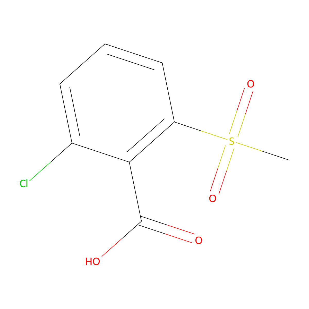 2-Chloro-6-methanesulfonylbenzoic acid molecular structure, CAS 1104561-82-1