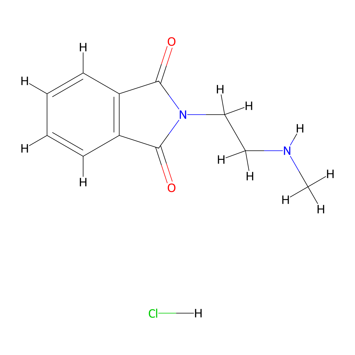 2-(2-(methylamino)ethyl)-2,3-dihydro-1H-isoindole-1,3-dione hydrochloride molecular structure, CAS 110460-11-2