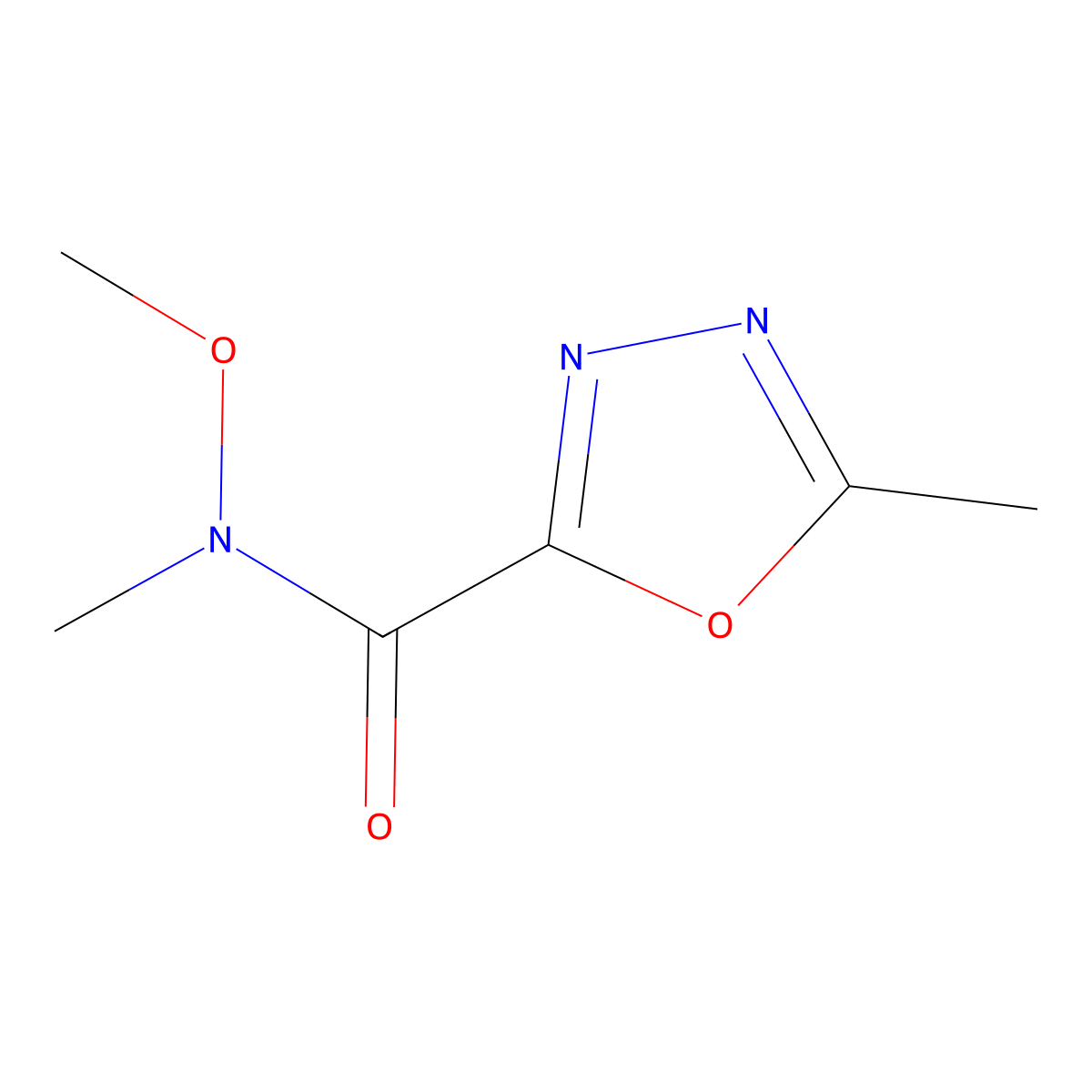 N-methoxy-N,5-dimethyl-1,3,4-oxadiazole-2-carboxamide molecular structure, CAS 1104606-48-5