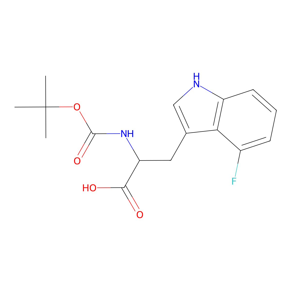 2-((Tert-butoxycarbonyl)amino)-3-(4-fluoro-1h-indol-3-yl)propanoic acid molecular structure, CAS 1104606-55-4